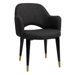 Albery Black and Brass Wood Armchair