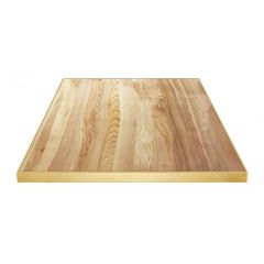 Square Brass Edge Wood Table Top