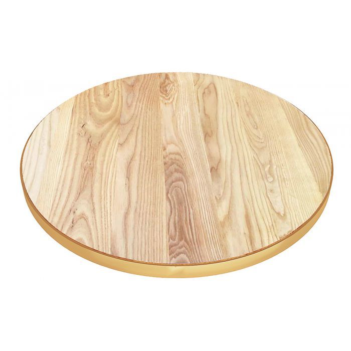 Round Brass Edge Wood Table Top, Round Brass Table Top
