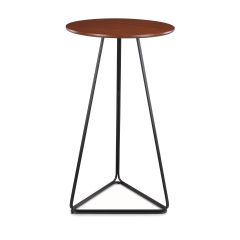 Delta Bar Table-Black Base with Walnut Top
