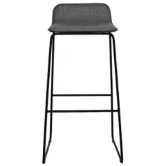 Lolli Counter Stool-Black Sled Base with Lead Grey Seat