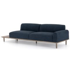 Clark Right Sofa With Table-Highland Sky-Right Arm Facing
