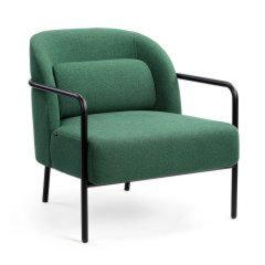 Circa Lounge Chair-Black Base with Dark Green Seat