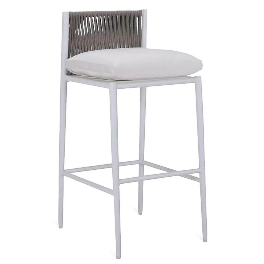 Luce Stool in White Cushion