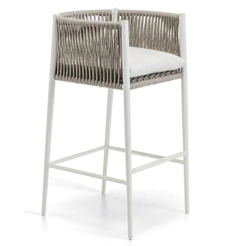 LUCE STOOL WITH ARMRESTS IN ALUMINIUM WHITE