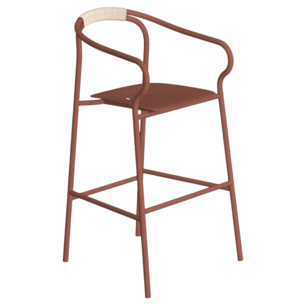 Salo Stool With Backrest and Armrest