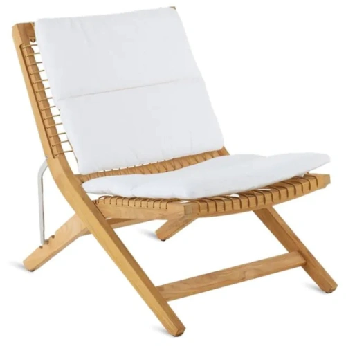 SYNTHESIS FOLDING DECKCHAIR IN TEAK AND WAPROLACE