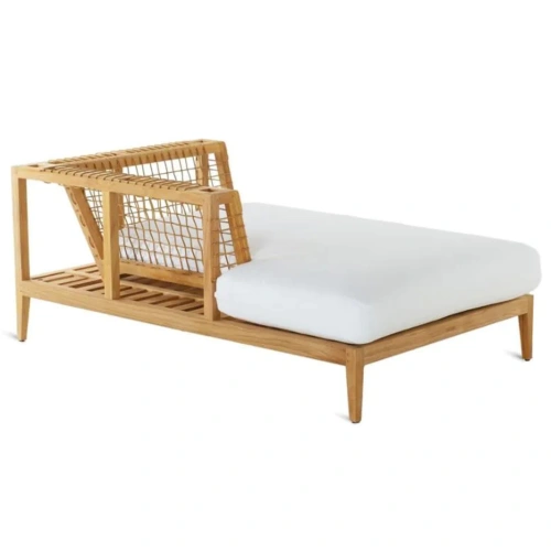 SYNTHESIS RIGHT CORNER MODULE IN TEAK AND WAPROLACE