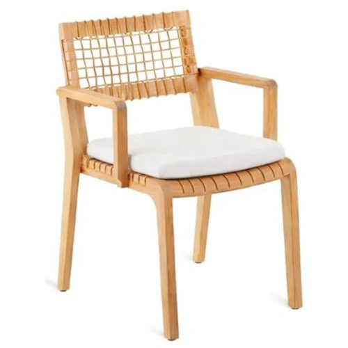 SYNTHESIS SMALL ARMCHAIR IN TEAK AND WAPROLACE