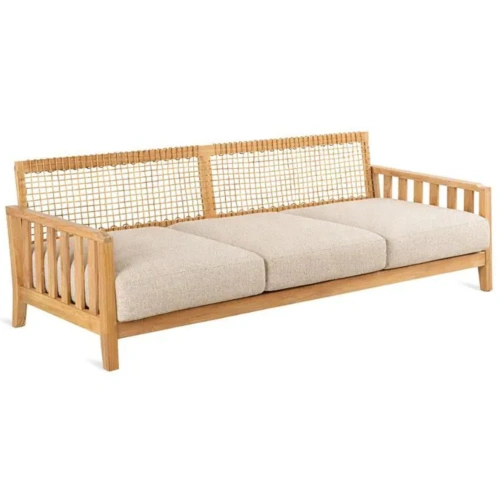 SYNTHESIS SOFA IN TEAK AND WAPROLACE 82.7 IN
