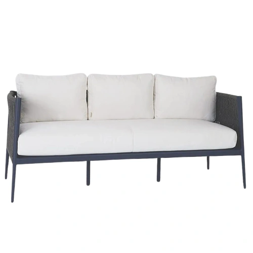 LUCE 3-SEATER SOFA WITH ALUMINIUM SEAT AND ROPE BACKREST