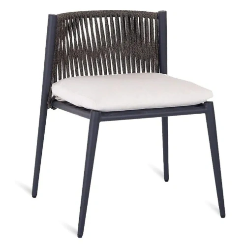 LUCE CHAIR WITH ALUMINIUM SEAT AND ROPE BACKREST
