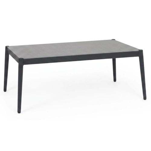 LUCE RECTANGULAR GRAPHITE COFFEE TABLE WITH A STONEWARE TOP