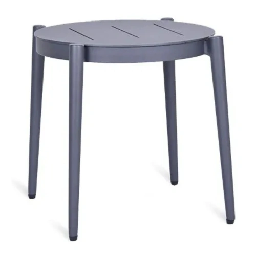 LUCE ROUND LOW TABLE IN WHITE ALUMINIUM
