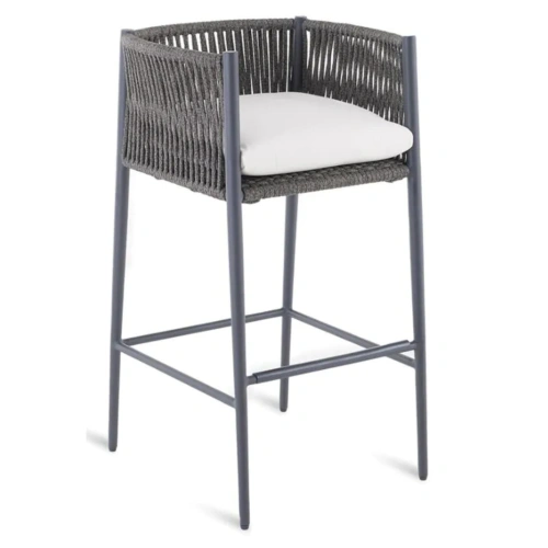LUCE STOOL WITH ARMRESTS IN ALUMINIUM GRAPHITE